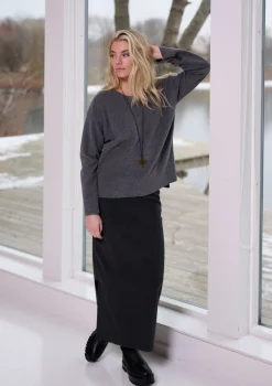 Henriette Steffensen Copenhagen BLUSE MIT RUNDEM HALS | 1355 GREY Flash Sale