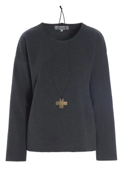 Henriette Steffensen Copenhagen BLUSE MIT RUNDEM HALS | 1355 SOFT BLACK New