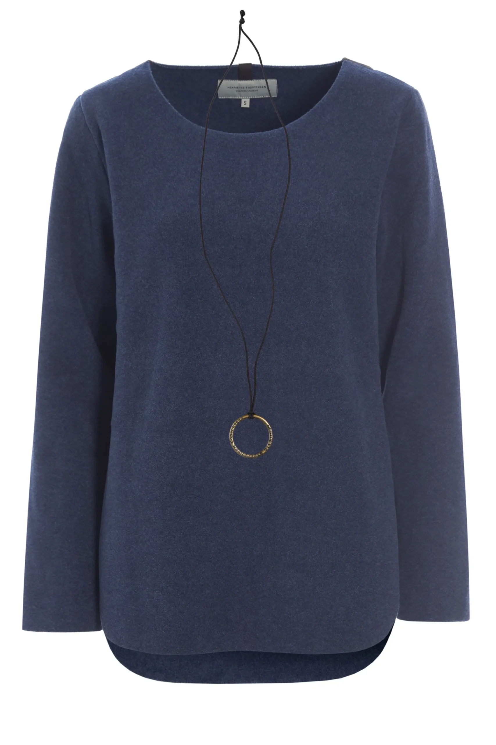 Henriette Steffensen Copenhagen BLUSE MIT SIGANTUR HALSSCHMUCK | 1332 DENIM Flash Sale