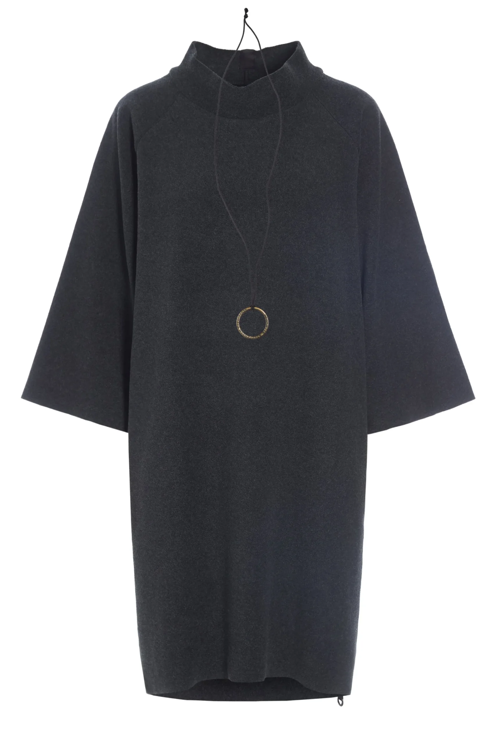 Henriette Steffensen Copenhagen KLEID MIT HOHEM HALS | 3243 SOFT BLACK New