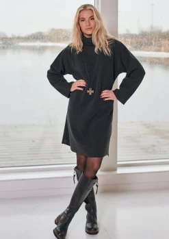 Henriette Steffensen Copenhagen KLEID MIT HOHEM HALS | 3246 SOFT BLACK Outlet