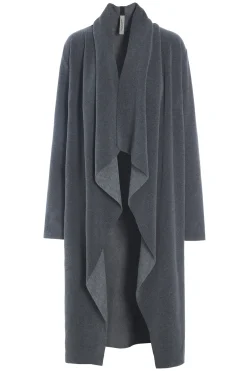 Henriette Steffensen Copenhagen LANGE CARDIGAN M/ WASSERFALL | 7131 GREY Hot