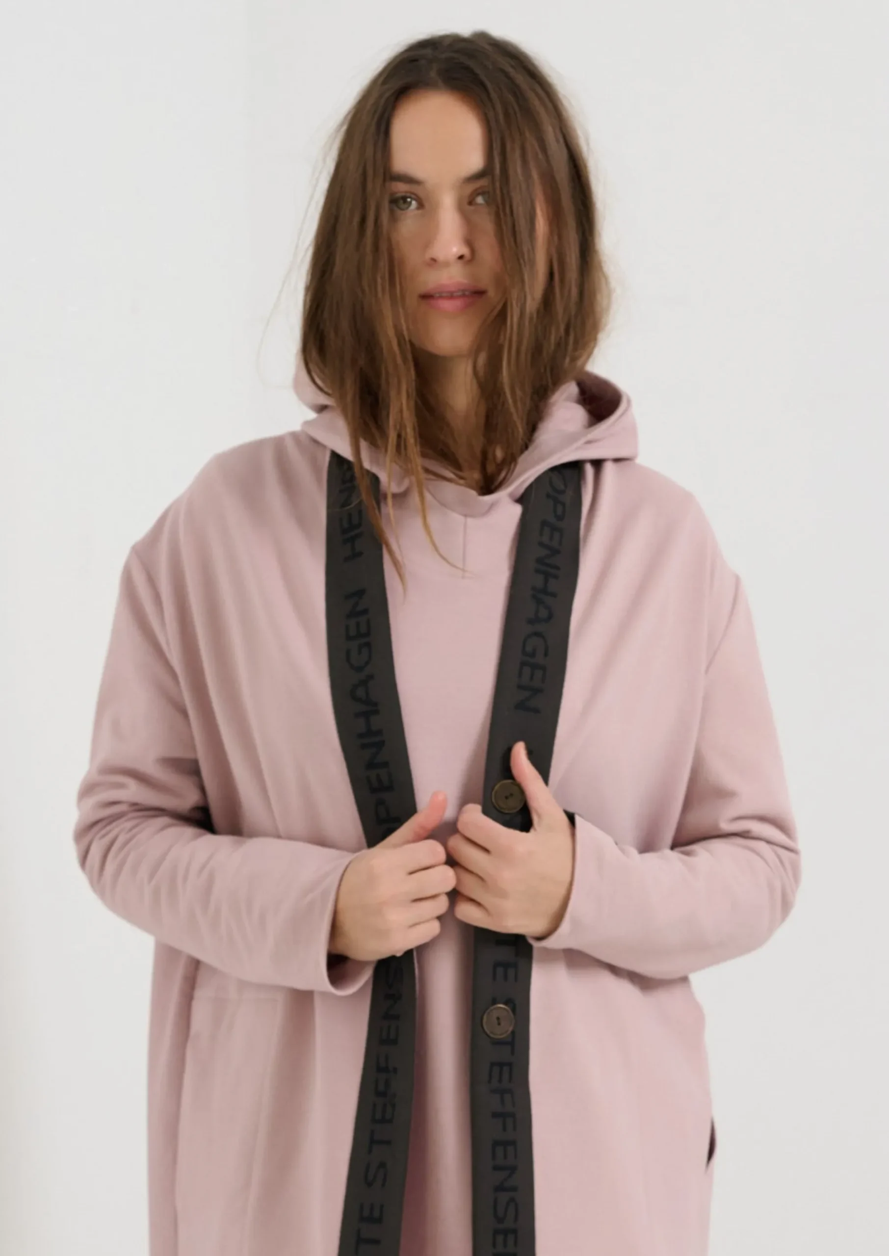 Henriette Steffensen Copenhagen LANGER CARDIGAN MIT MESSINGKNÖPFEN | 77003 NUDE Cheap