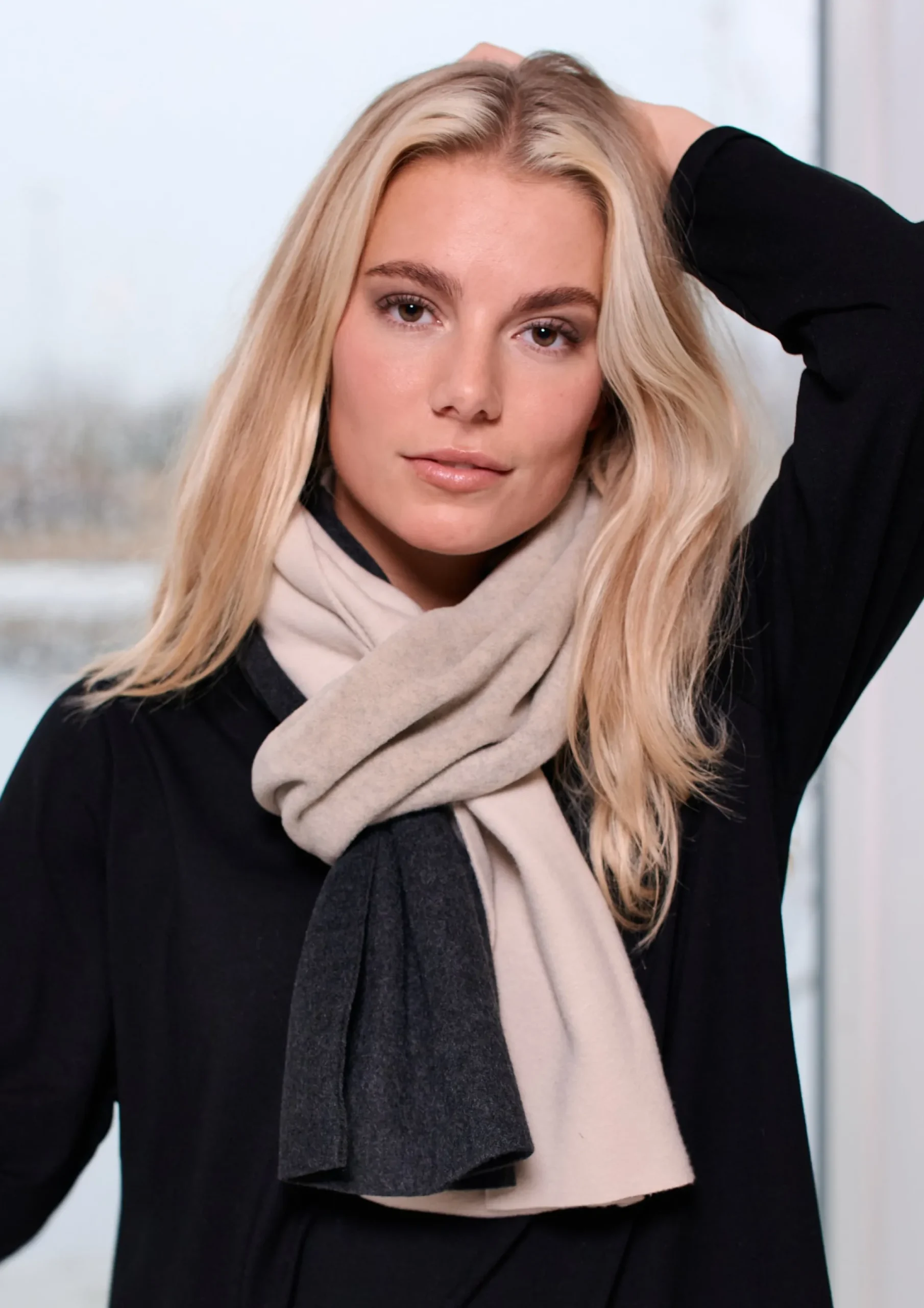 Henriette Steffensen Copenhagen SCHAL PATCH | 4094 SOFT BLACK/SAND/KIT Cheap