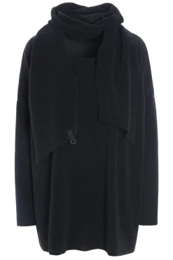 Henriette Steffensen Copenhagen SWEATER MIT SCHAL | 1338 SOFT BLACK Best Sale