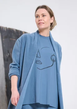 Henriette Steffensen Copenhagen T-SHIRT FACE IT | 96089 DUSTY BLUE Discount