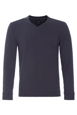 Henriette Steffensen Copenhagen T-SHIRT V-AUSSCHNITT LANGARM | 1021C DEEP BLUE Clearance