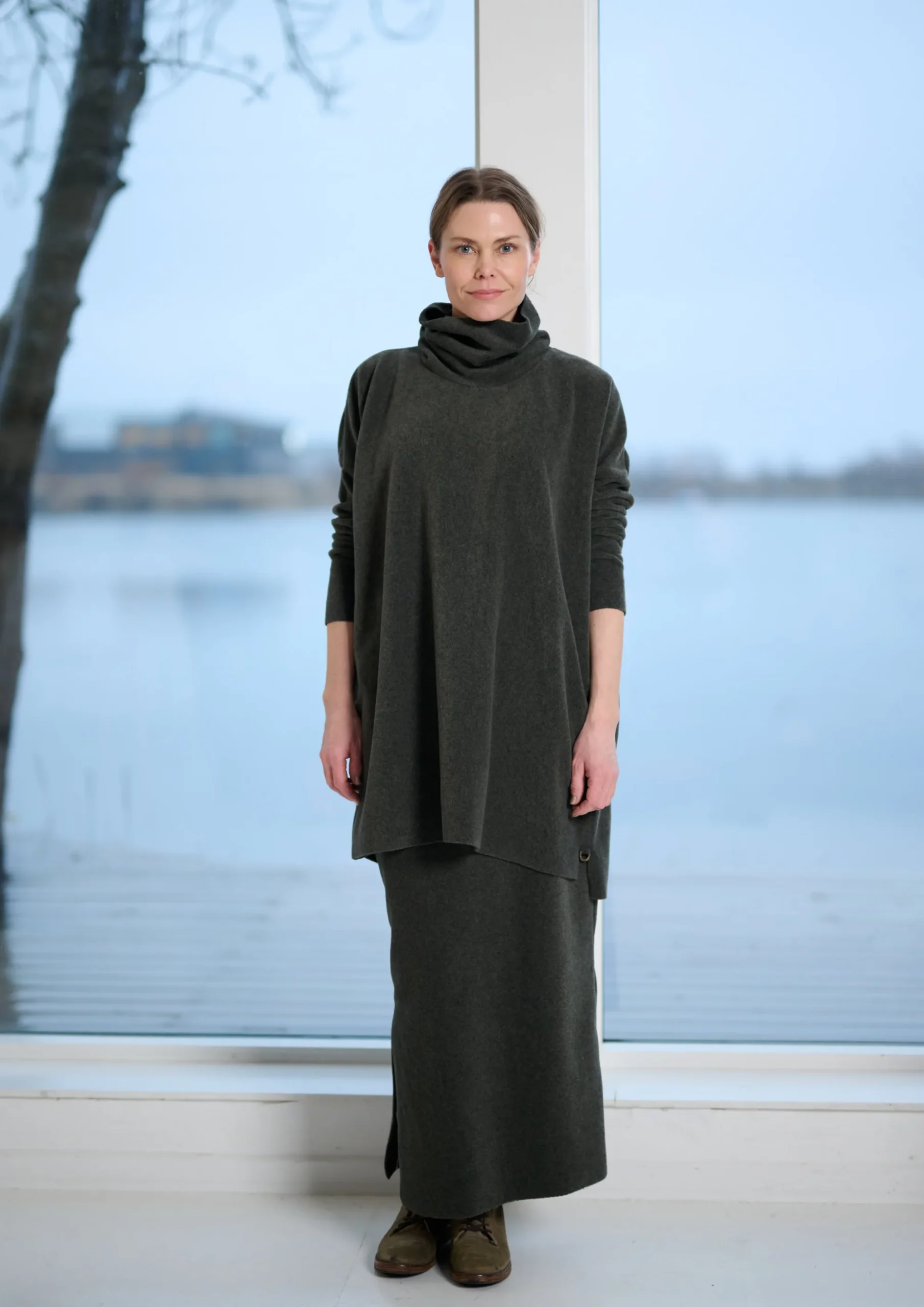 Henriette Steffensen Copenhagen TUNIC MIT HOHEM HALS | 1288 SOFT BLACK Discount