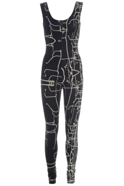 Henriette Steffensen Copenhagen YOGA JUMPSUIT | 99010 ART PRINT BLACK Best Sale