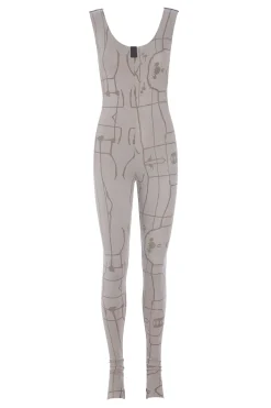 Henriette Steffensen Copenhagen YOGA JUMPSUIT | 99010 ART PRINT SAND Hot